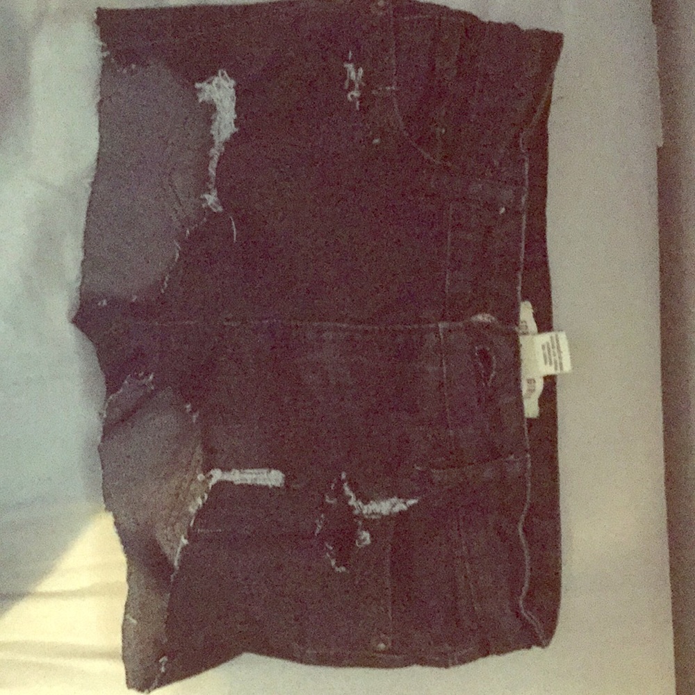 Black distressed booty shorts